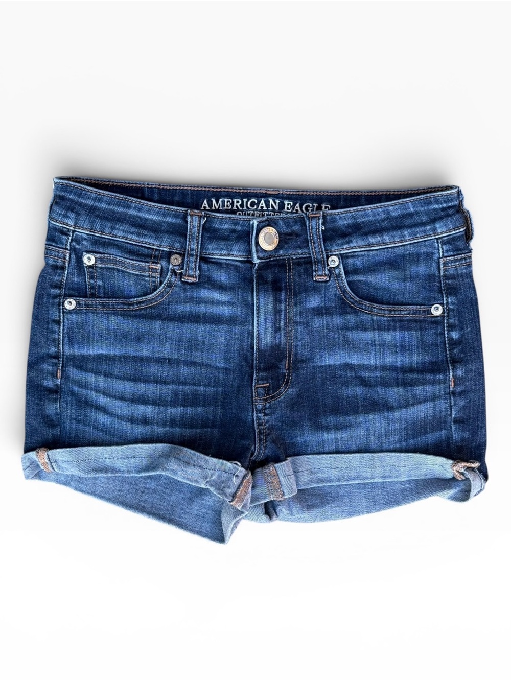 American Eagle Super Stretch High Rise Shortie Women’s Size 2 Jean Shorts